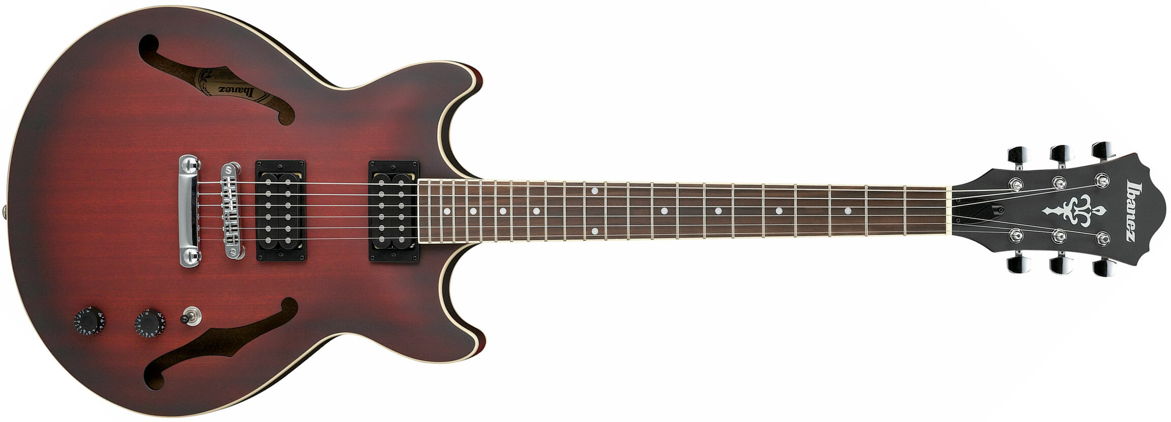 Ibanez Am53 Srf Artcore Hh Ht Wal - Sunburst Red Flat - Semi hollow elektriche gitaar - Main picture