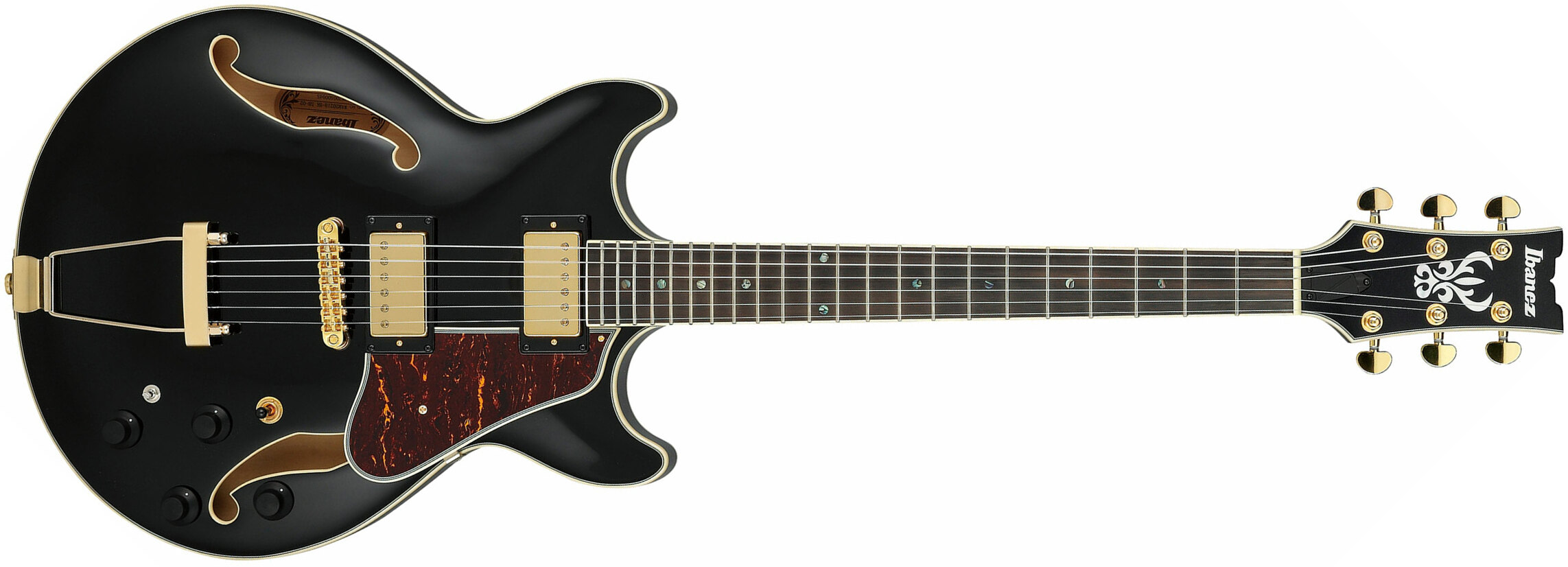 Ibanez Amh90 Crf Artcore Expressionist 2h Ht Bk - Black - Hollow bodytock elektrische gitaar - Main picture