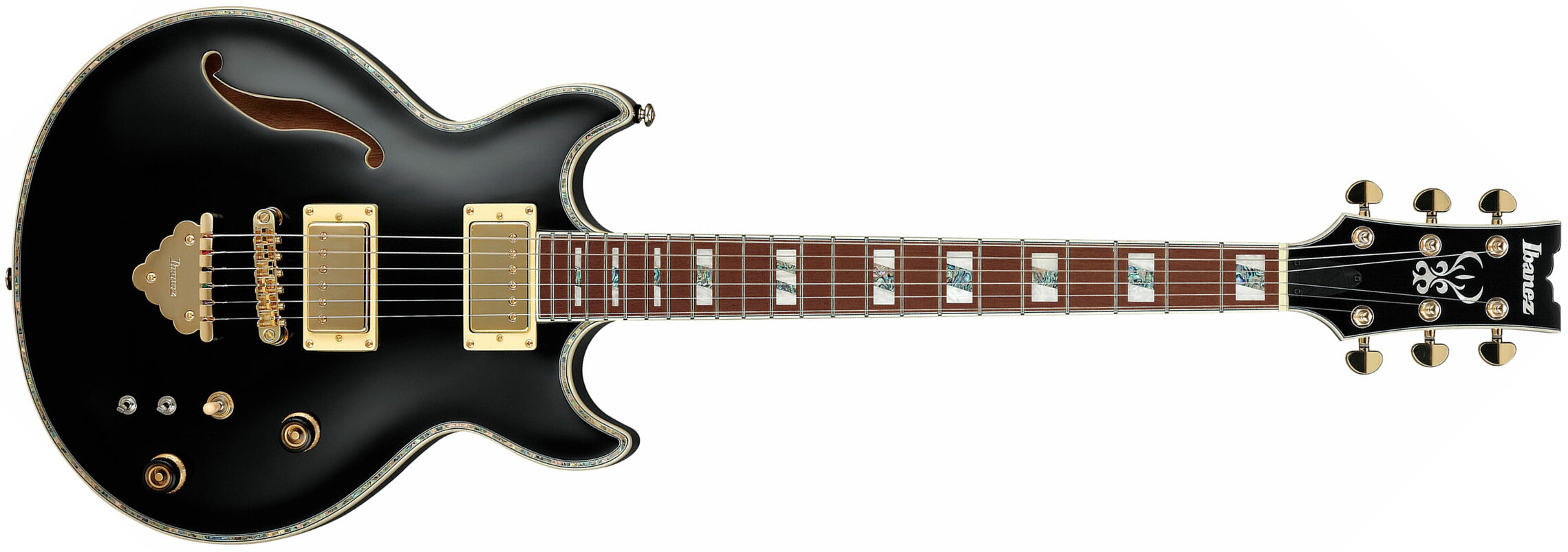 Ibanez Ar520h Bk Standard Hh Ht Jat - Black - Hollow bodytock elektrische gitaar - Main picture