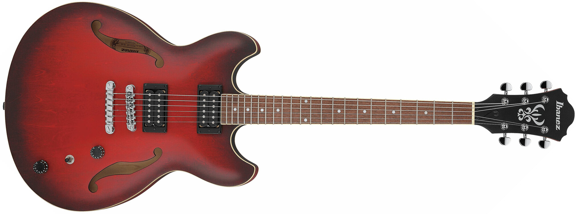 Ibanez As53 Srf Artcore Hh Ht Noy - Sunburst Red Flat - Semi hollow elektriche gitaar - Main picture