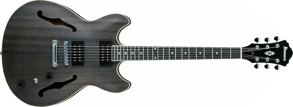 Ibanez As53 Tkf Artcore Hh Ht Noy - Trans Black Flat - Semi hollow elektriche gitaar - Main picture