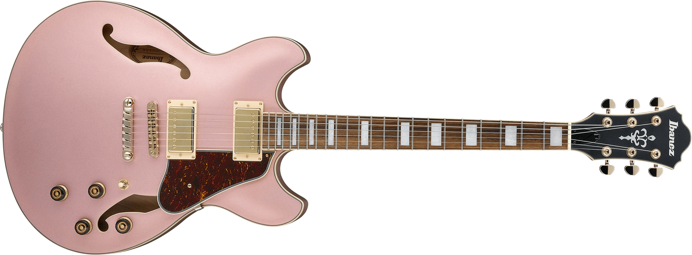 Ibanez As73g Rgf Artcore Hh Ht Noy - Rose Gold Metallic Flat - Semi hollow elektriche gitaar - Main picture