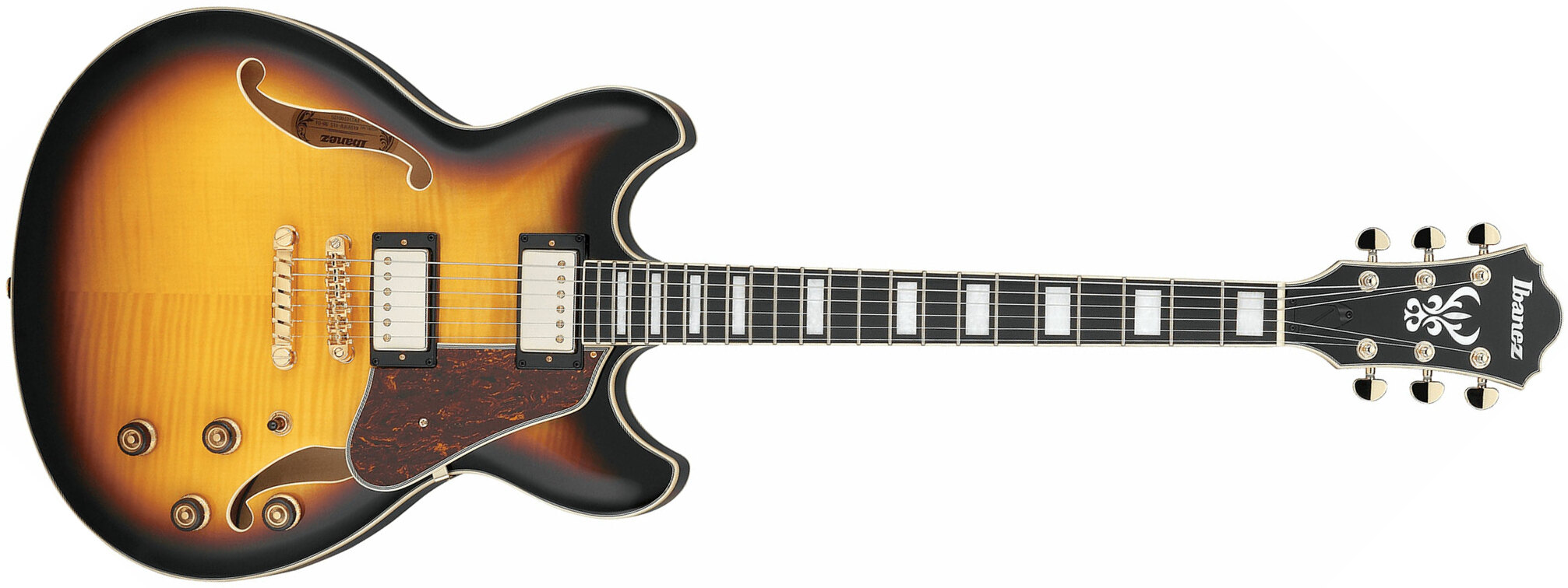 Ibanez As93fm Ays Artcore Expressionist Hh Ht Eb - Antique Yellow Sunburst - Semi hollow elektriche gitaar - Main picture