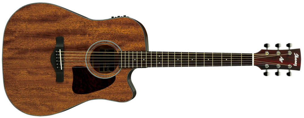 Ibanez Aw54ce Opn Artwood Dreadnought Cw Tout Acajou Rw - Open Pore Natural - Elektro-akoestische gitaar - Main picture