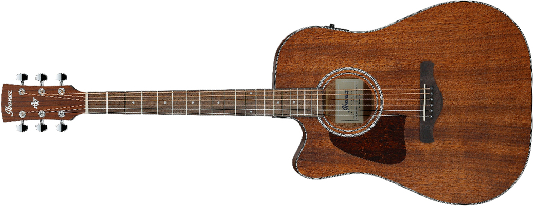 Ibanez Aw54lce Opn Artwood Dreadnought Cw Gaucher Tout Acajou Lau - Open Pore Natural - Folk gitaar - Main picture