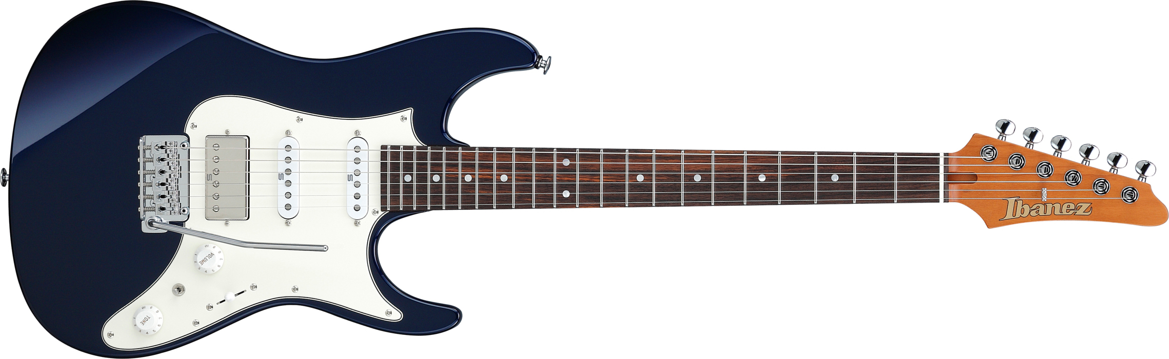 Ibanez Az2204nw Dtb Prestige Jap Hss Seymour Duncan Trem Rw - Dark Tide Blue - Elektrische gitaar in Str-vorm - Main picture
