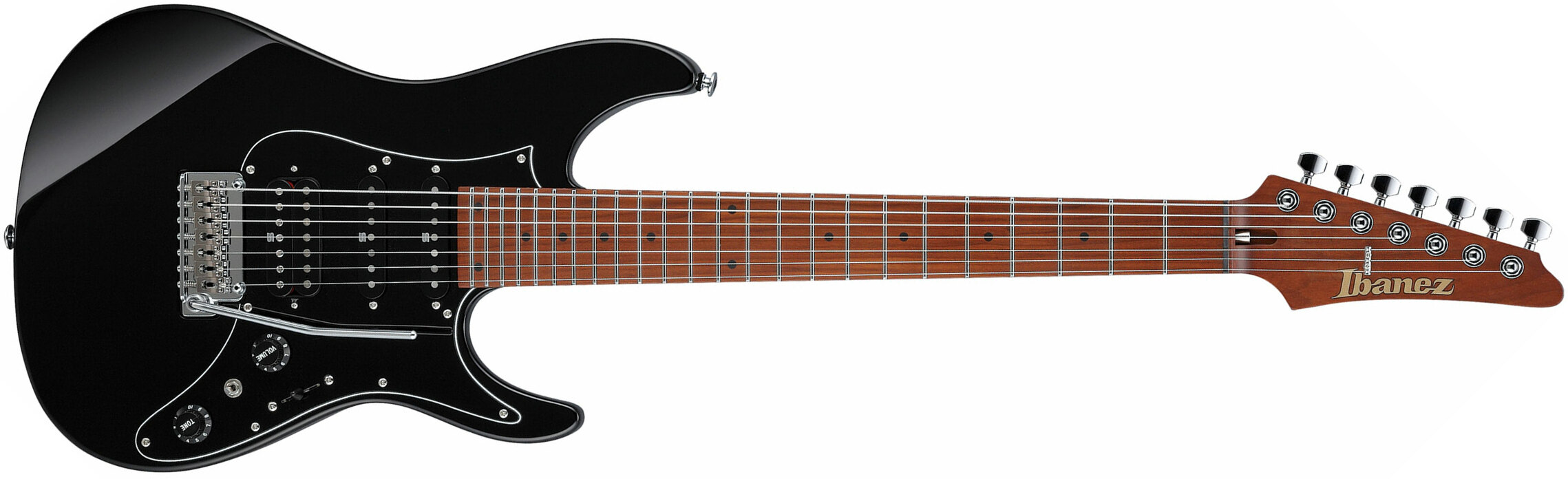 Ibanez Az24047 Bk Prestige Jap 7c Hss Seymour Duncan Trem Mn - Black - 7-snarige elektrische gitaar - Main picture