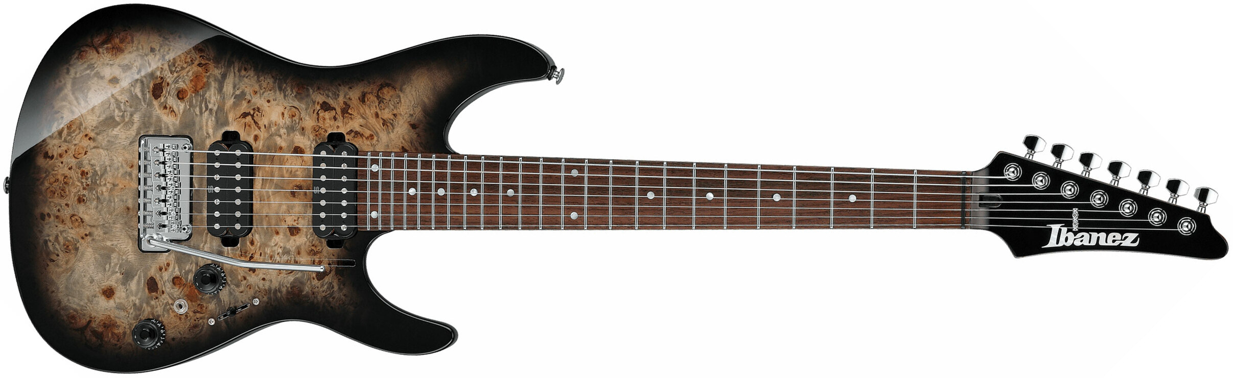 Ibanez Az427p1pb Ckb Premium 7c Hh Seymour Duncan Trem Rw - Charcoal Black Burst - 7-snarige elektrische gitaar - Main picture