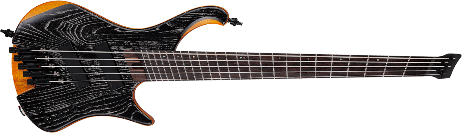 Ibanez Ehb1135ms Skl Workshop Multiscale 5c Active Bartolini Pp - Silver Wave Black Low Gloss - Solid body elektrische bas - Main picture