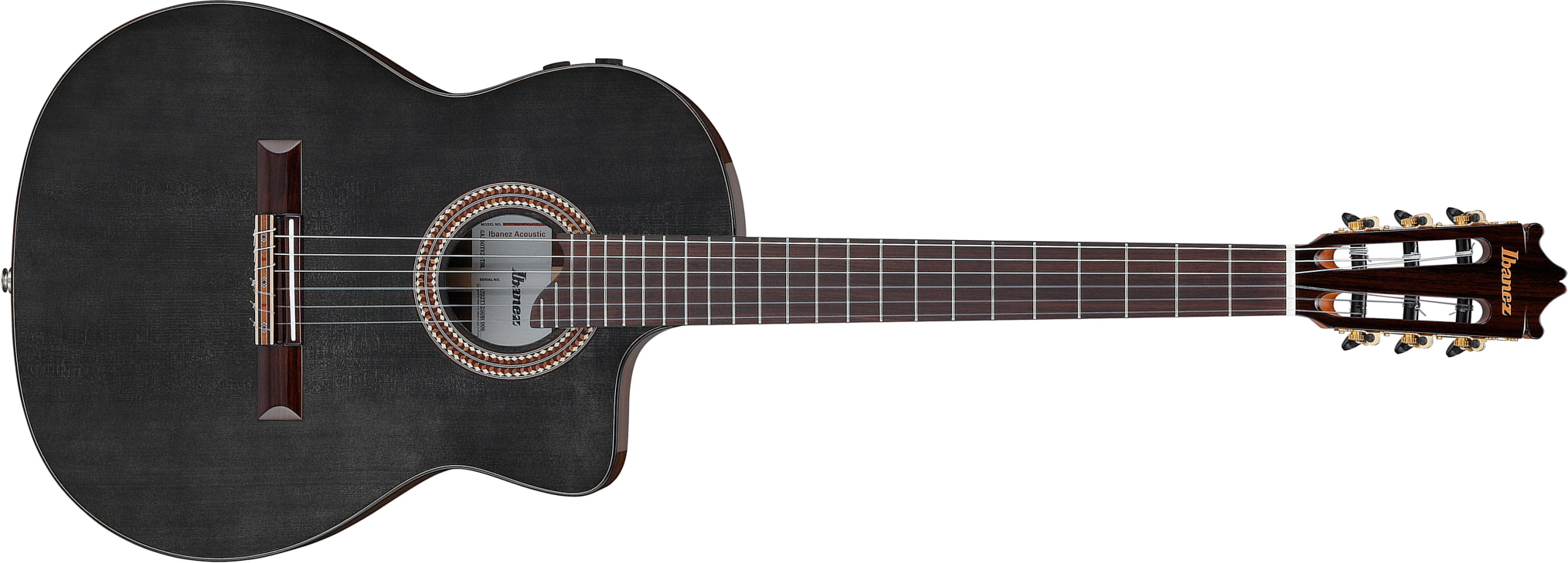 Ibanez Ga360tce Nt Classical 4/4 Thinline Epicea Acacia Rw - Transparent Black High Gloss - Klassieke gitaar 4/4 - Main picture