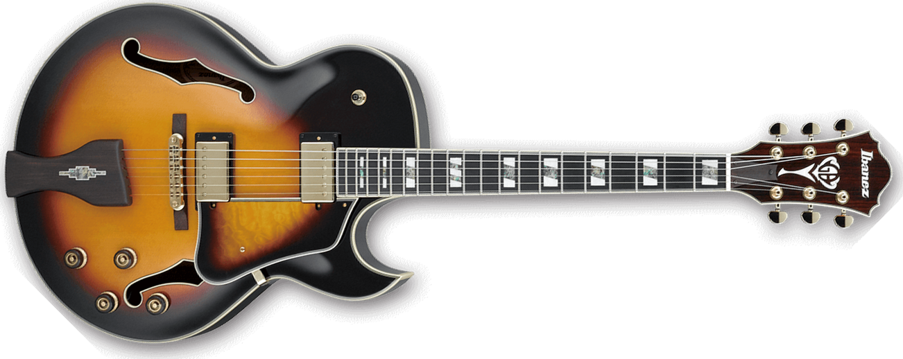 Ibanez George Benson Lgb30 Vys Signature Hh Ht Eb - Vintage Yellow Sunburst - Hollow bodytock elektrische gitaar - Main picture