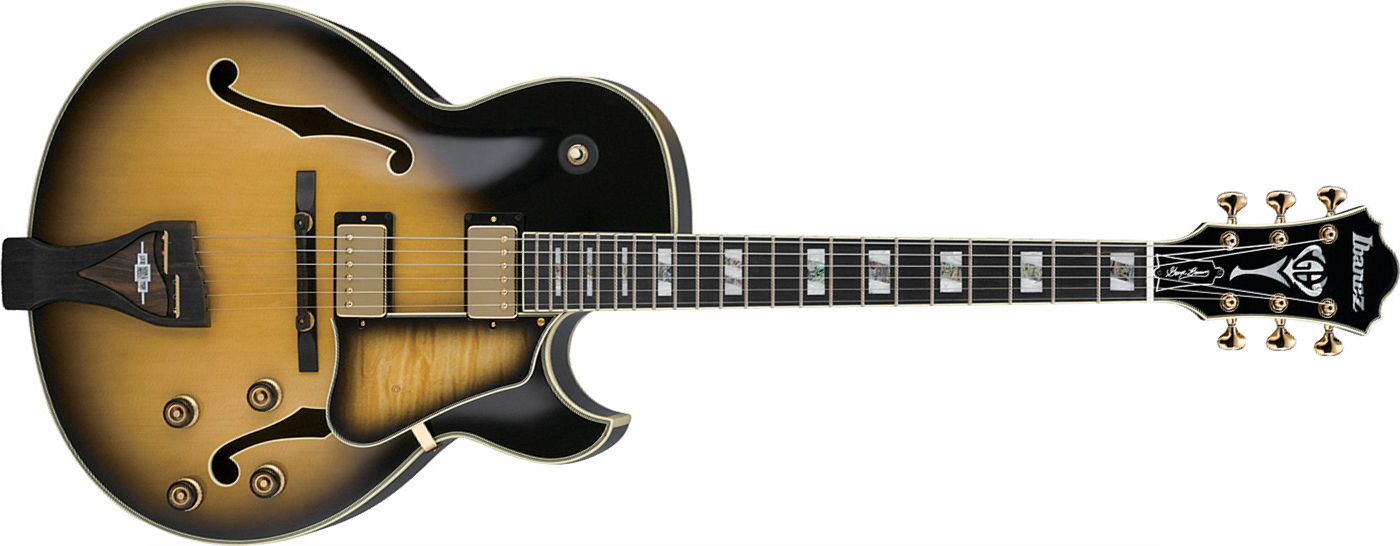Ibanez George Benson Lgb300 Vys Prestige Japon Hh Ht Eb - Vintage Yellow Sunburst - Semi hollow elektriche gitaar - Main picture