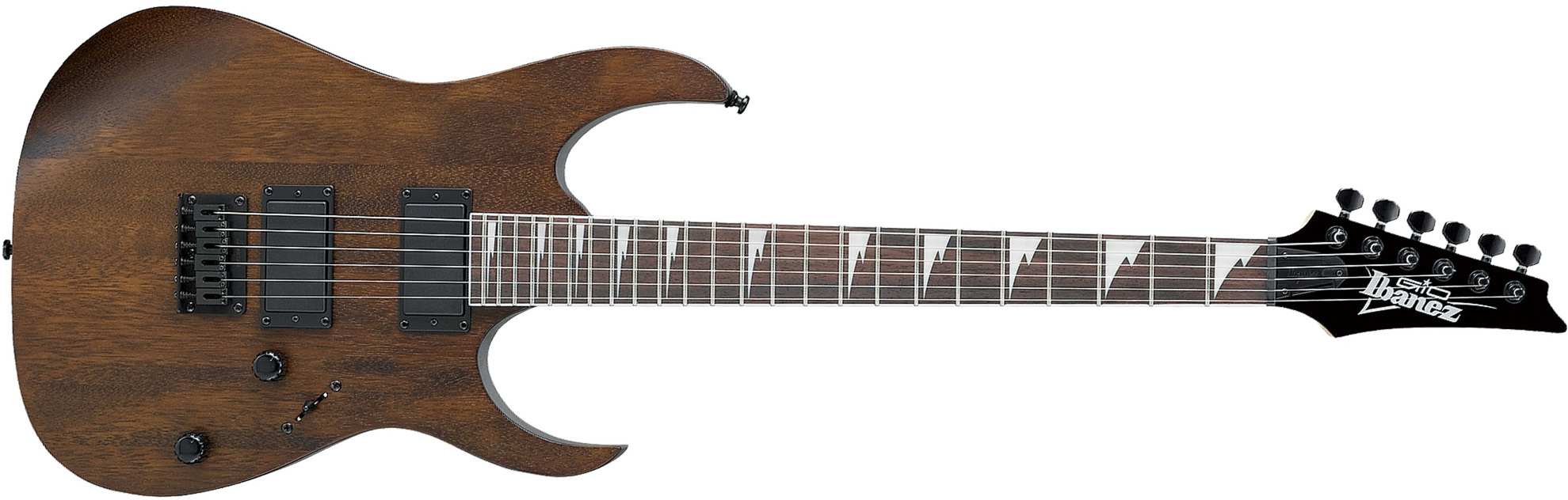 Ibanez Grg121dx Wnf Gio Hh Ht Pur - Walnut Flat - Elektrische gitaar in Str-vorm - Main picture