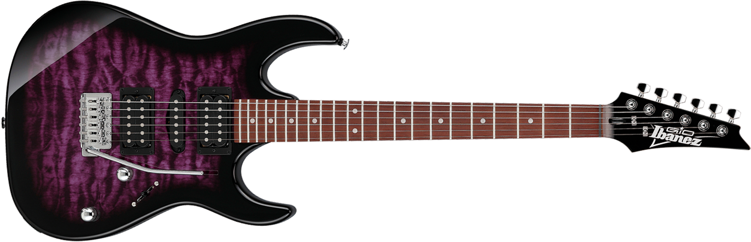 Ibanez Grx70qa Tvt Gio Hsh Trem Jat - Transparent Violet - Elektrische gitaar in Strat vorm - Main picture