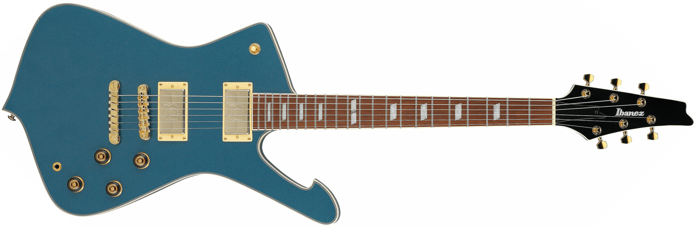 Ibanez Ic420 Abm Iceman 2h Ht Jat - Antique Blue Metallic - Retro-rock elektrische gitaar - Main picture