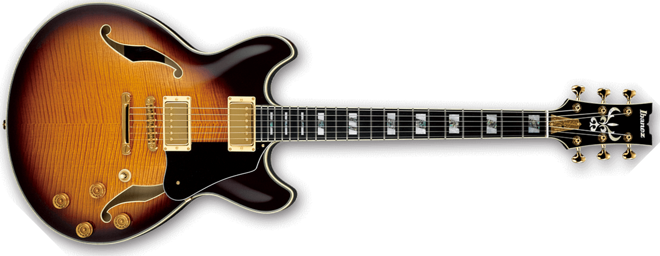 Ibanez John Scofield Jsm100 Vt Prestige Japon Signature Hh Ht Eb - Vintage Sunburst Vt - Semi hollow elektriche gitaar - Main picture