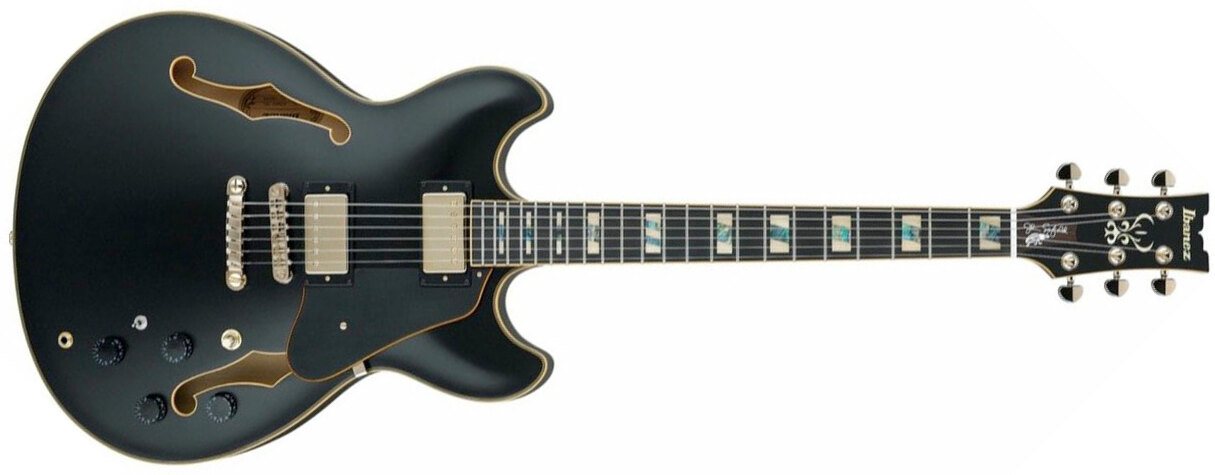 Ibanez John Scofield Jsm20 Bkl Signature Hh Ht Eb - Black Low Gloss - Semi hollow elektriche gitaar - Main picture