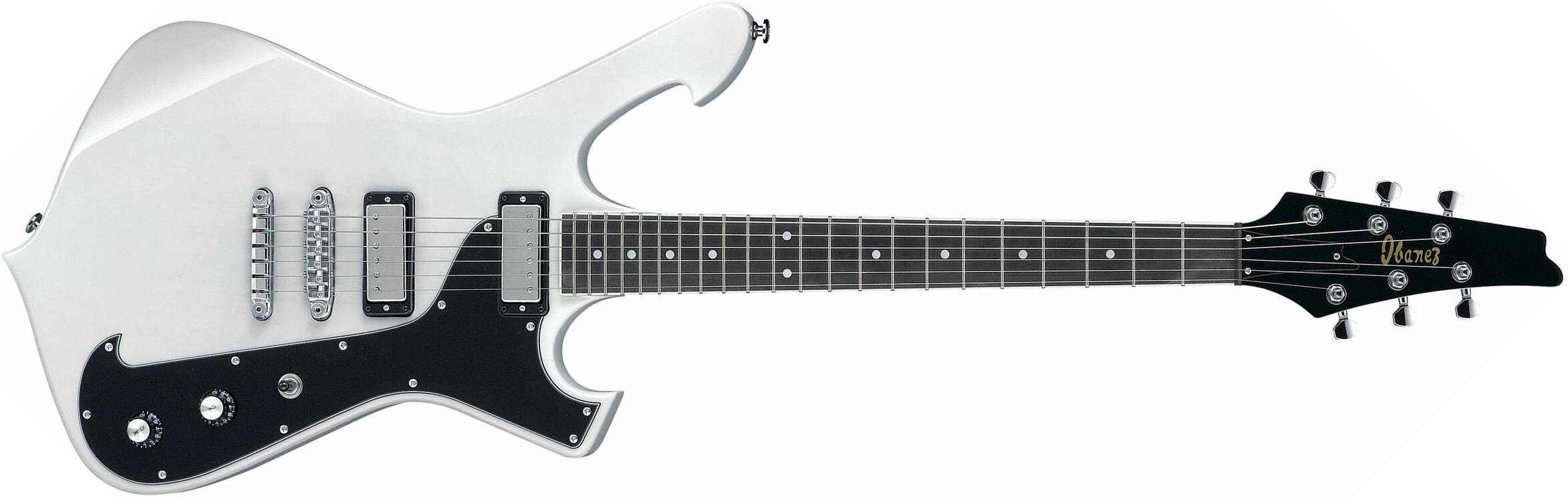 Ibanez Paul Gilbert Frm200 Whb Signature Hh Ht Eb - Aged White Blonde - Kenmerkende elektrische gitaar - Main picture