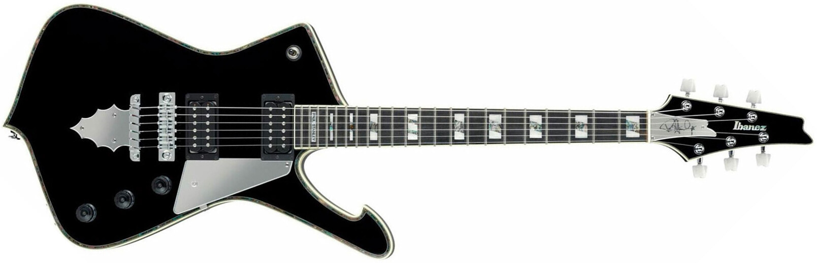 Ibanez Paul Stanley Ps10 Bk Japon Signature Hh Seymour Duncan Ht Eb - Black - Metalen elektrische gitaar - Main picture
