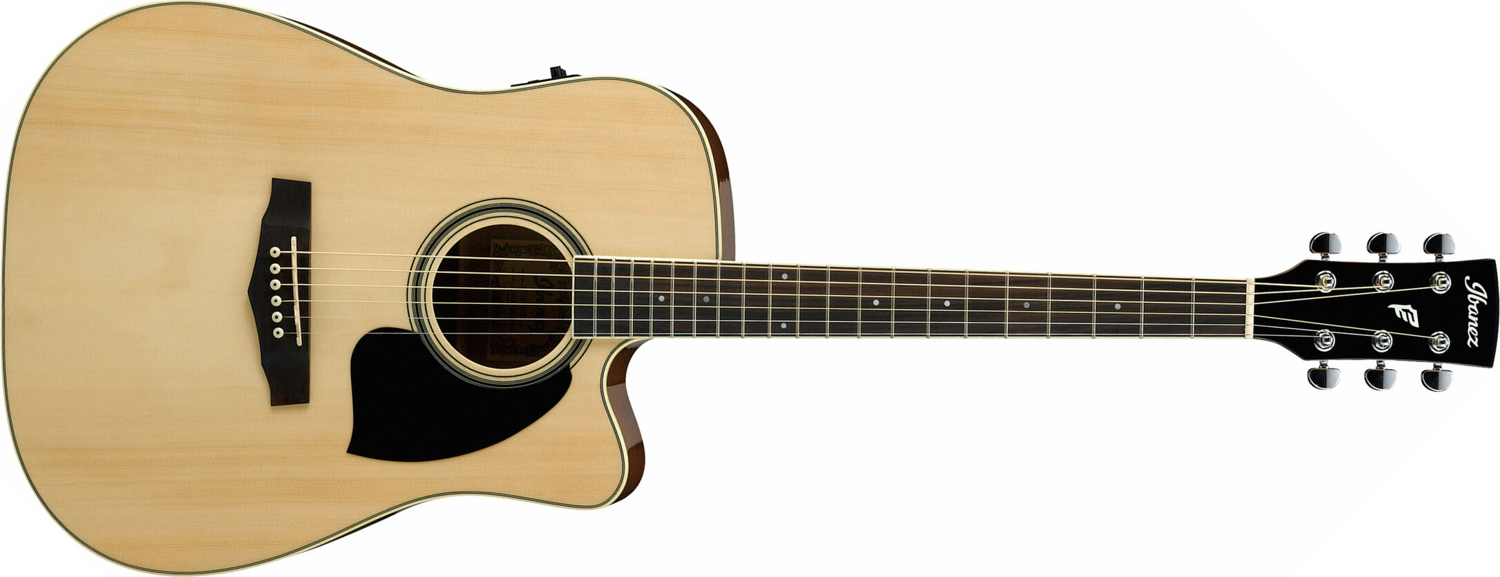 Ibanez Pf15ece Nt Dreadnought Cw Epicea Acajou Lau - Natural - Elektro-akoestische gitaar - Main picture