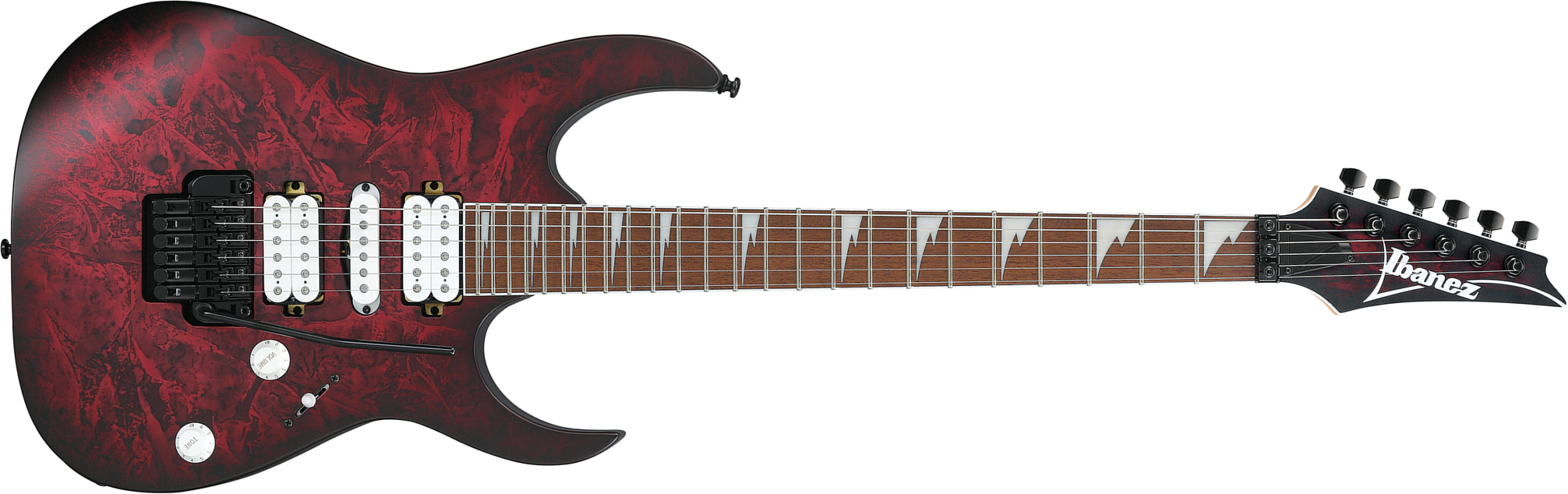 Ibanez Rg470dxw Wzm Standard Hsh Fr Jat - Wine Red Frozen Matte - Elektrische gitaar in Strat vorm - Main picture