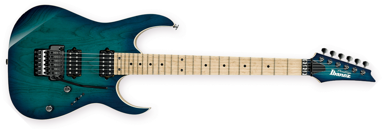 Ibanez Rg652ahm Ngb Prestige Japon Hh Dimarzio Fr Mn - Nebula Green Burst - Elektrische gitaar in Str-vorm - Main picture
