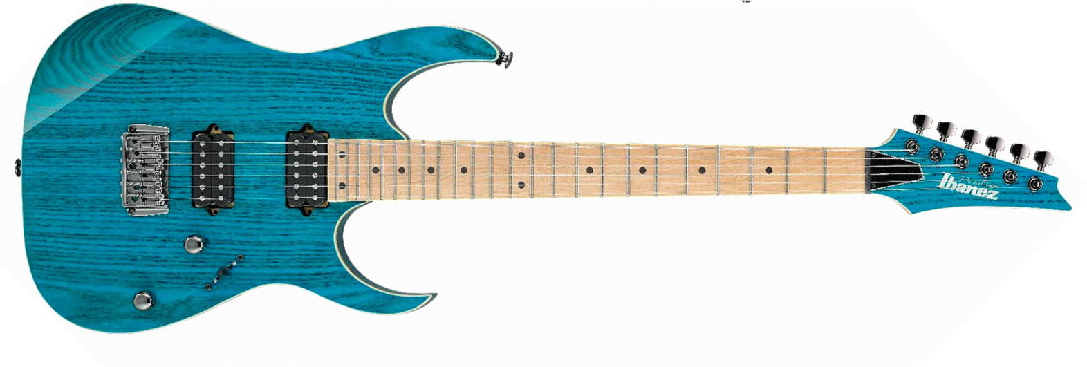 Ibanez Rg652ahmfx Tab Prestige Jap Ltd 2h Dimarzio Ht Mn - Transparent Aqua Blue - Elektrische gitaar in Strat vorm - Main picture