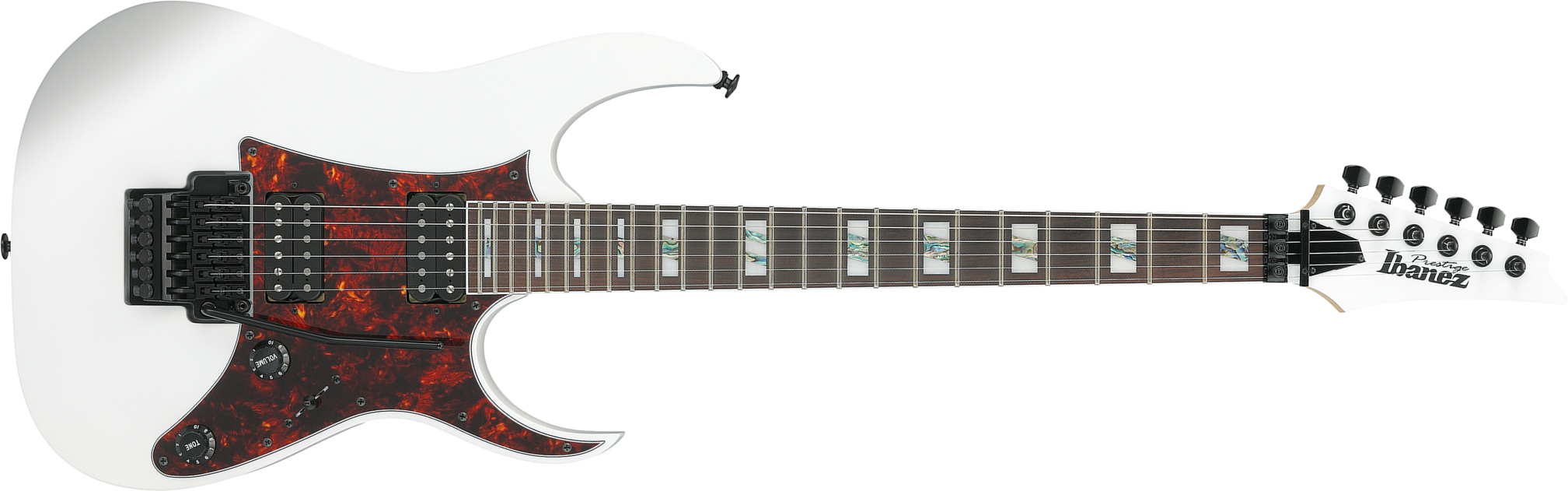 Ibanez Rg653dx Whf Prestige Jap 2h Dimarzio Fr Rw - White Flat - Elektrische gitaar in Strat vorm - Main picture