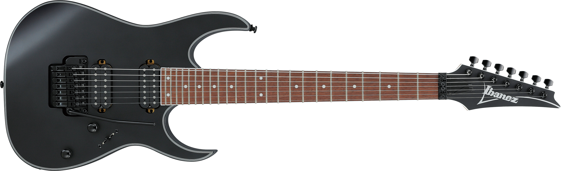 Ibanez Rg7320ex Bkf 7c 2h Fr Jat - Black Flat - 7-snarige elektrische gitaar - Main picture