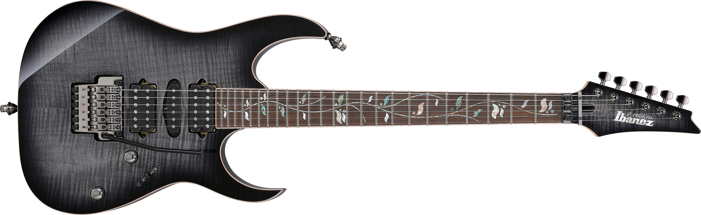 Ibanez Rg8570 Bre J.custom Jap Hsh Dimarzio Fr Eb - Black Rutile - Elektrische gitaar in Str-vorm - Main picture