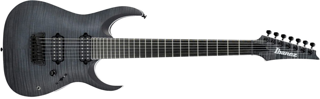 Ibanez Rgaix7fm Tgf Iron Label Hh Ht Eb - Transparent Gray Flat - 7-snarige elektrische gitaar - Main picture