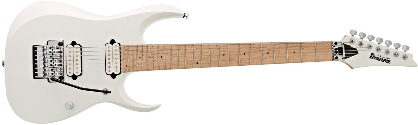 Ibanez Rgd3127 Pwf Prestige Japon 7-cordes Hh Fr Mn - Pearl White - 7-snarige elektrische gitaar - Main picture