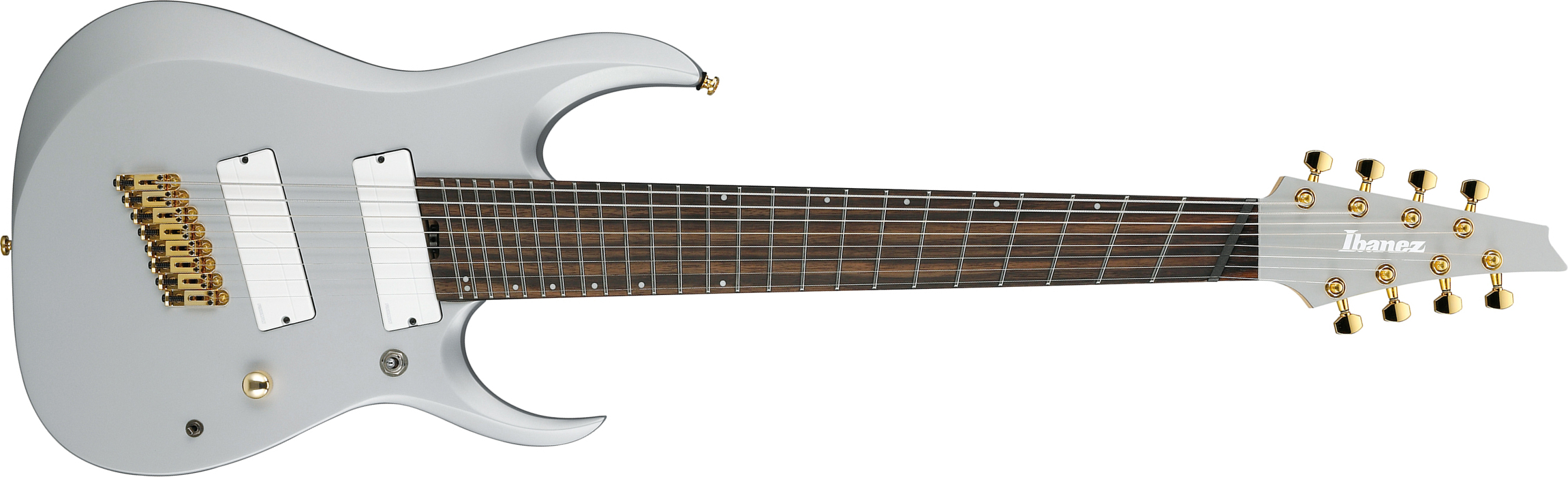 Ibanez Rgdms8 Csm Axe Design Lab 8c Multiscale 2h Fishman Fluence Modern Ht Eb - Classic Silver Matte - 8 en 9 snarige elektrische gitaar - Main pictu