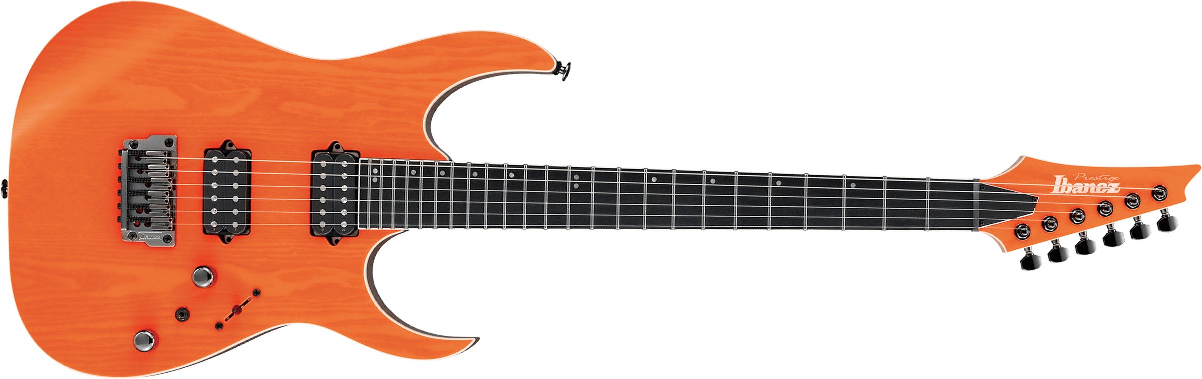 Ibanez Rgr5221 Tfr Prestige Jap Ht Bare Knuckle Hh Eb - Transparent Fluorescent Orange - Elektrische gitaar in Str-vorm - Main picture