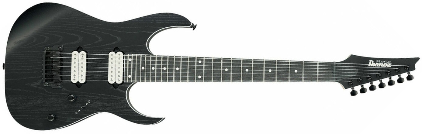 Ibanez Rgr752ahbf Wk Prestige Jap 7c 2h Dimarzio Ht Eb - Weathered Black - 7-snarige elektrische gitaar - Main picture