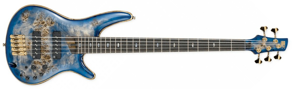 Ibanez Sr2605e Cbb Premium 5-cordes Active Jat - Cerulean Blue Burst - Solid body elektrische bas - Main picture