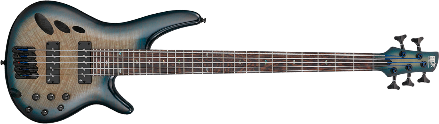 Ibanez Srd905 Ctl Workshop 5c Active Piezo Pp - Cosmic Blue Starburst Low Gloss - Hollow body elektrische bas - Main picture