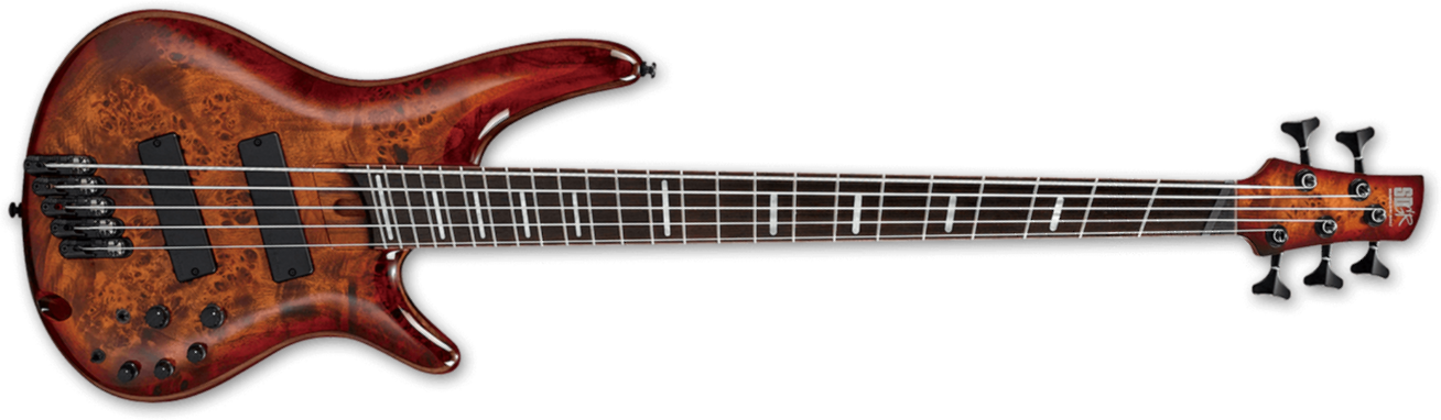 Ibanez Srms805 Btt Bass Workshop Multiscale Active - Brown Topaz Burst - Solid body elektrische bas - Main picture