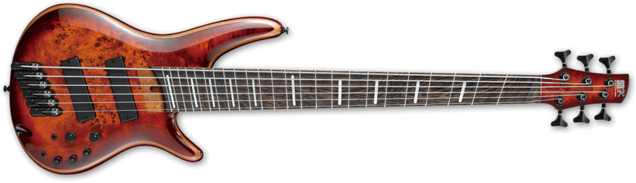 Ibanez Srms806 Btt Bass Workshop 6-cordes Multiscale Active - Brown Topaz Burst - Solid body elektrische bas - Main picture