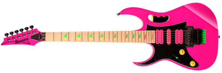 Ibanez Steve Vai Jem777 Sk Lh Gaucher Japon Signature Hsh Dimarzio Fr - Shocking Pink - Linkshandige elektrische gitaar - Main picture