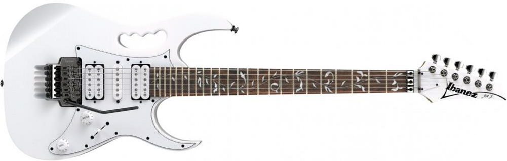 Ibanez Steve Vai Jemjr Wh Signature Hsh Fr Jat - White - Elektrische gitaar in Str-vorm - Main picture