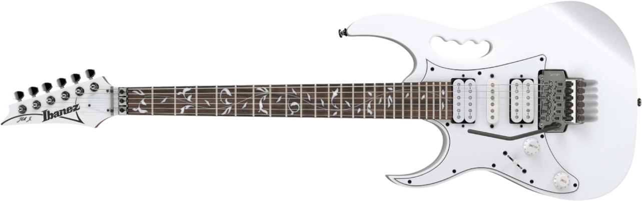 Ibanez Steve Vai Jemjrl Signature Gaucher Fr Hh Ja - White - Linkshandige elektrische gitaar - Main picture