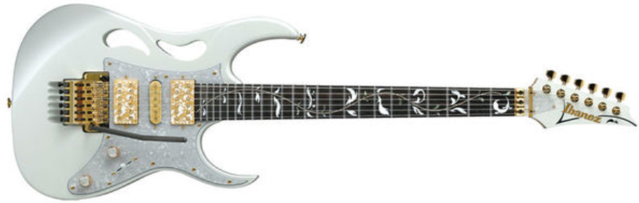 Ibanez Steve Vai Pia3761 Slw Signature Jap Hh Dimarzio Fr Rw - Stallion White - Elektrische gitaar in Str-vorm - Main picture