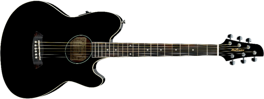 Ibanez Tcy10e Bk Talman Cw Epicea Sapele Pur - Black - Folk gitaar - Main picture