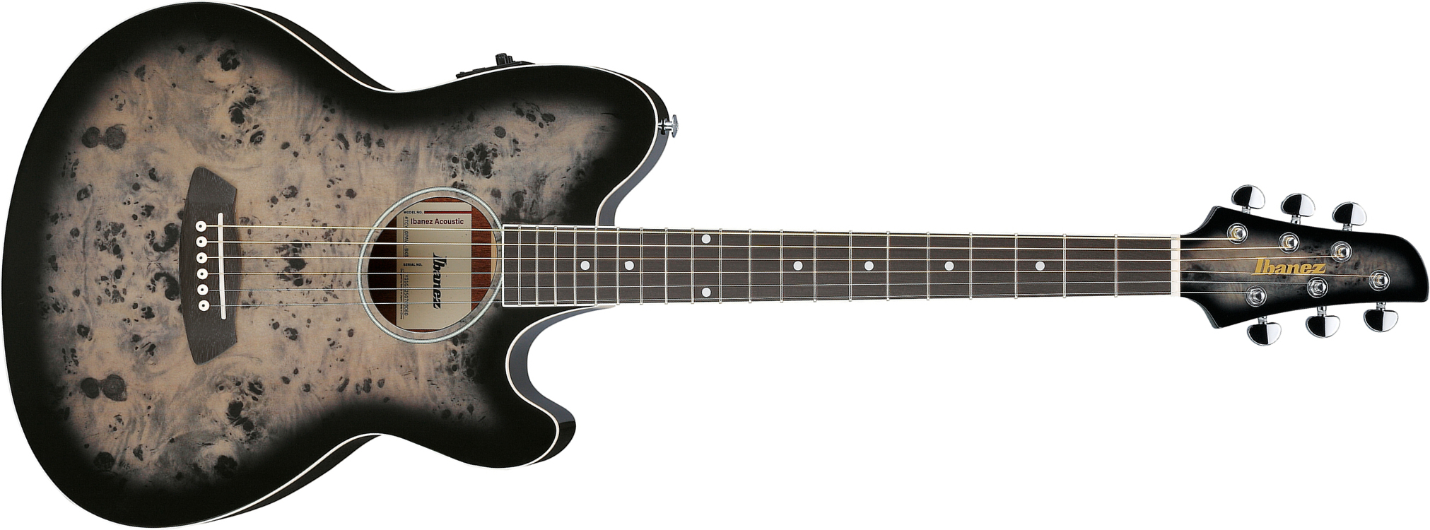 Ibanez Tcy10pa Bkb Talman Cw Tilleul Sapele Pur - Transparent Brown Black Burst - Folk gitaar - Main picture