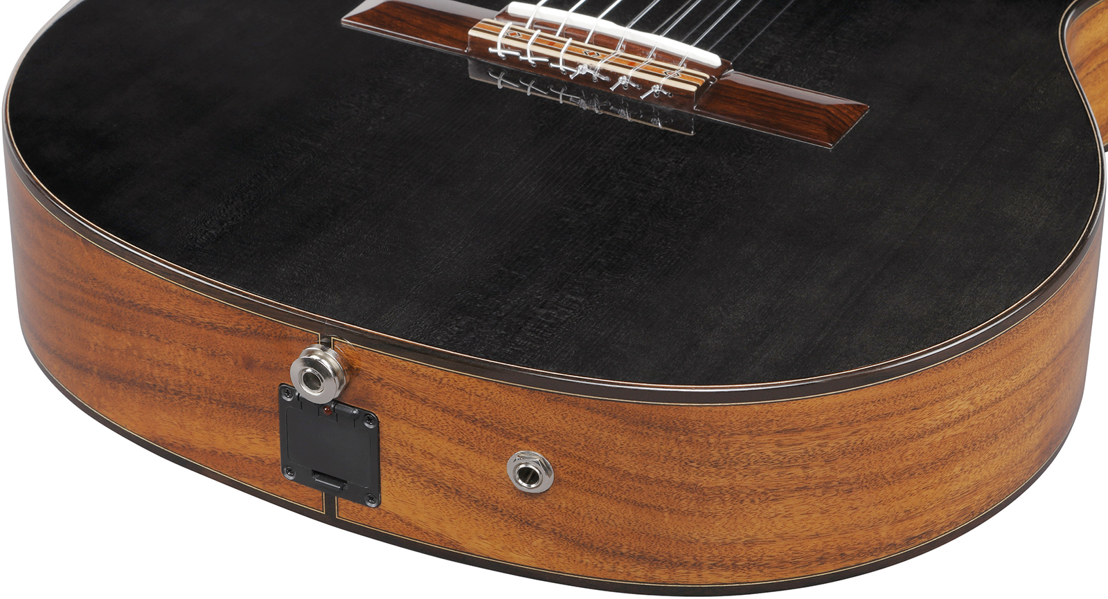 Ibanez Ga360tce Nt Classical 4/4 Thinline Epicea Acacia Rw - Transparent Black High Gloss - Klassieke gitaar 4/4 - Variation 4