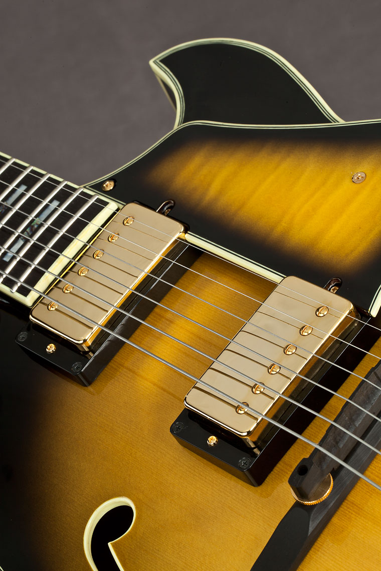 Ibanez George Benson Lgb300 Vys Prestige Japon Hh Ht Eb - Vintage Yellow Sunburst - Semi hollow elektriche gitaar - Variation 2