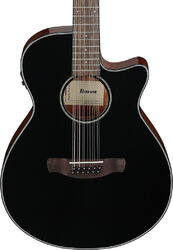 Folk gitaar Ibanez AEG5012 BKH 12-String - black