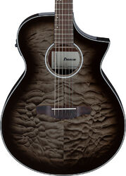 Folk gitaar Ibanez AEWC16QA TKH - transparent black sunburst