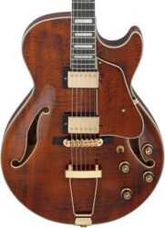 Elektrische gitaar in strat vorm Ibanez Artcore Expressionist AG95MG DA - dark amber